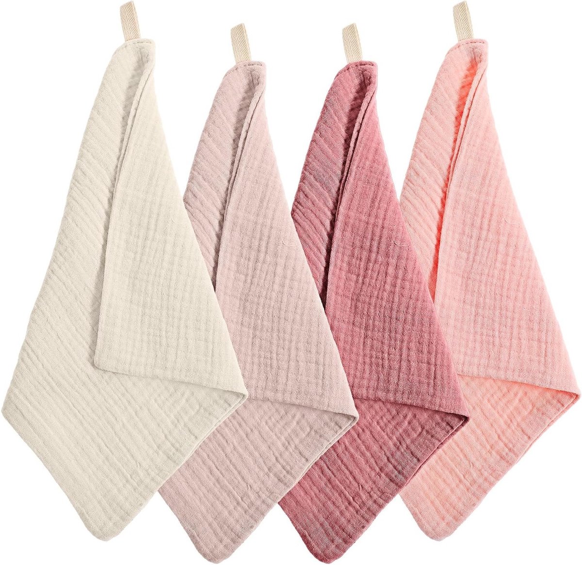 Set van 4 Zachte Make-up Verwijderdoeken - Absorberende Muslin Doeken voor Dagelijkse Huidverzorging en Reizen voor Vrouwen en Mannen