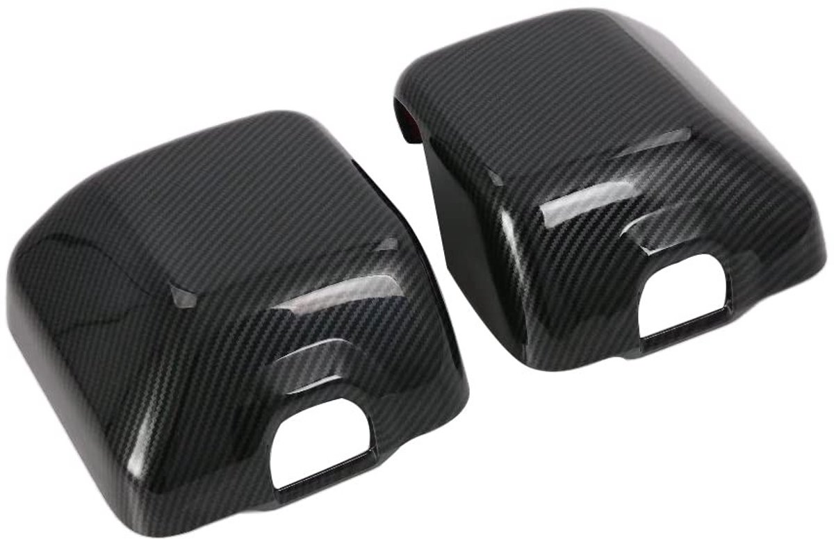 OmGoods - Dailygoody - Buitenkant Zijspiegel - Achteruitkijkspiegel Cover Trim - Chroom - Koolstofvezel - Versterkt uiterlijk - Geschikt voor Jeep Wrangler JL J.