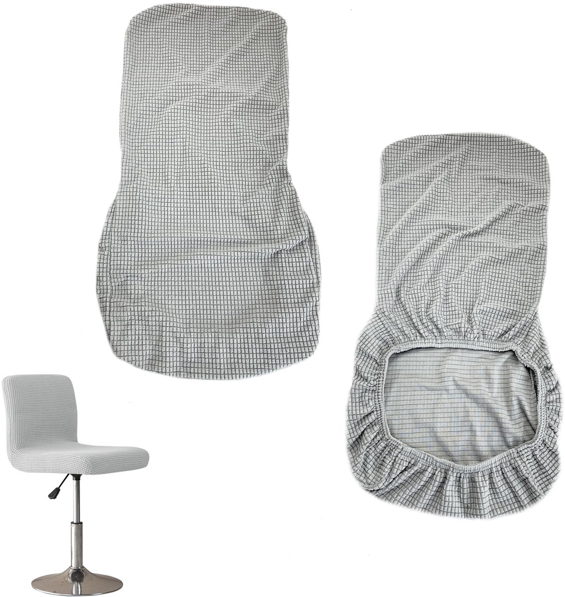 Allecto - Bar Stool Covers - Beschermende Stoelhoes - Lichtgrijs - Verwijderbaar en Wasbaar - Geschikt voor Bar en Eetkamer - 2 Stuks