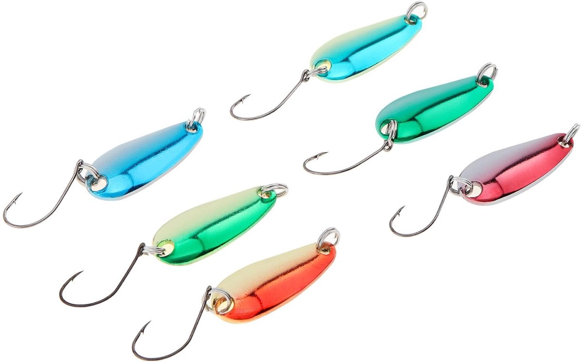 Allecto - Fishing Spinner - 6pcs Aas - Roestvrij staal - Kleurvol - Spinners voor Forel en Snoek - Perfect voor visliefhebbers - Duurzaam ontwerp