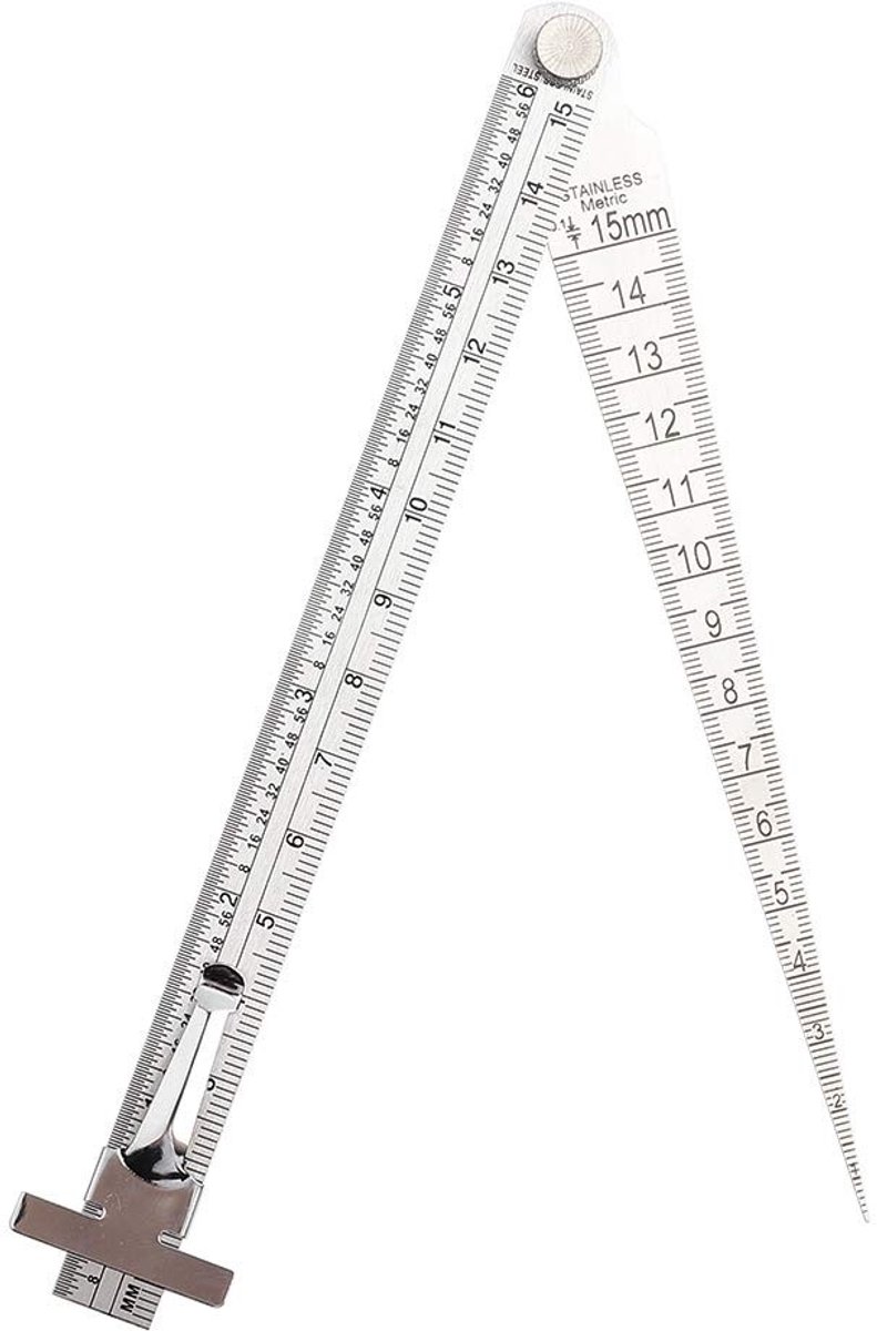SPHProducts - Taper Gap Gauge - diepte-meetinstrument - duurzaam - mm/inch - gap diepte meten - ideaal voor lassen - roestvrij staal