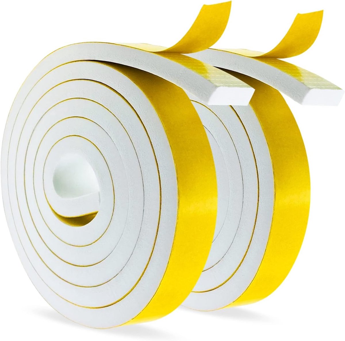 Zelfklevende Foam Tape voor Raam- en Deurafdichting, Geluidisolatie en Anti-Collisie, 20mm x 10mm, 2 Rollen van 2m Lang