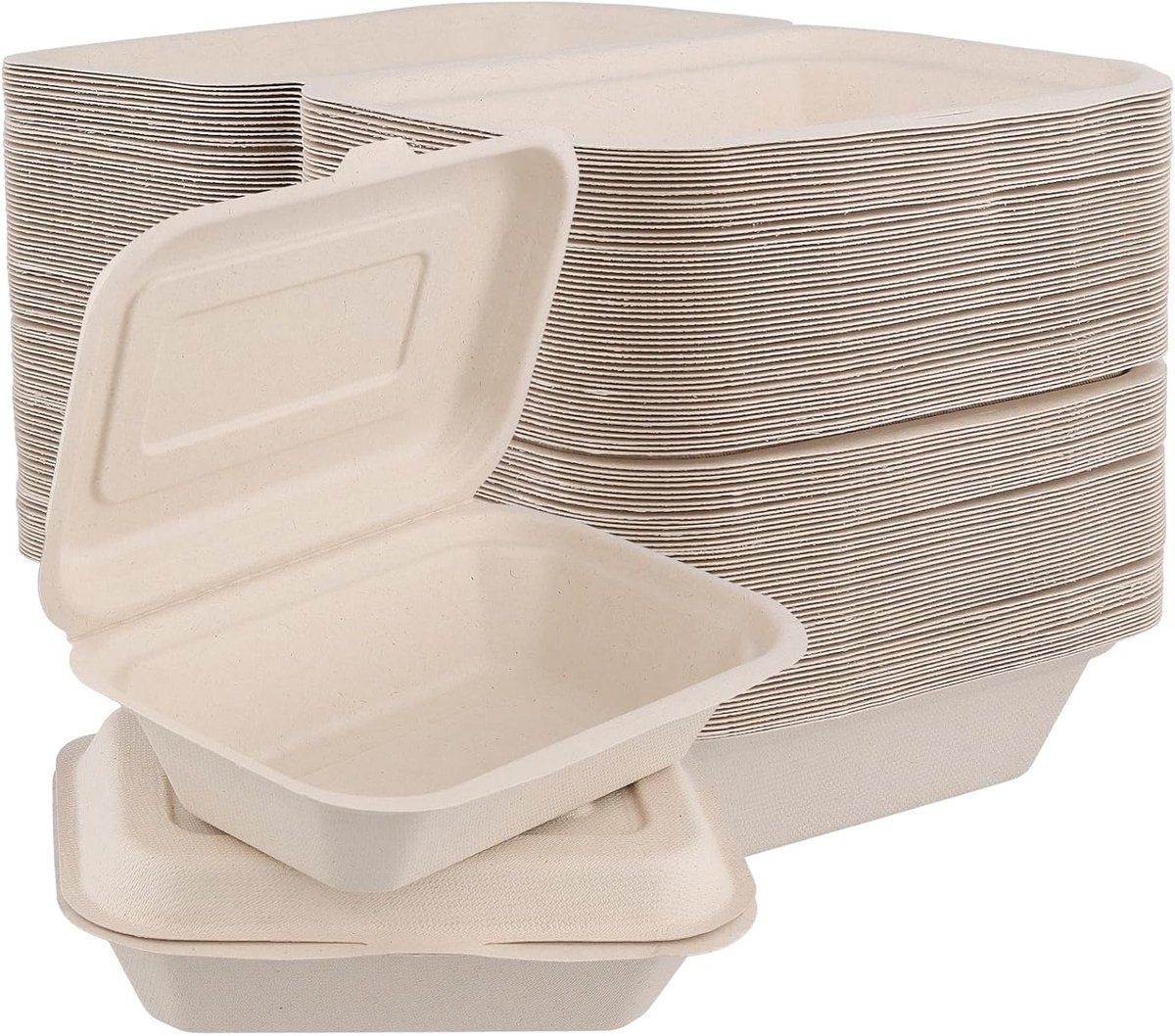 Hoge kwaliteit 100 stuks papieren voedselverpakkingen, 6.8 x 4.85 inch, ideaal voor afhaalmaaltijden, maaltijdvoorbereiding en catering