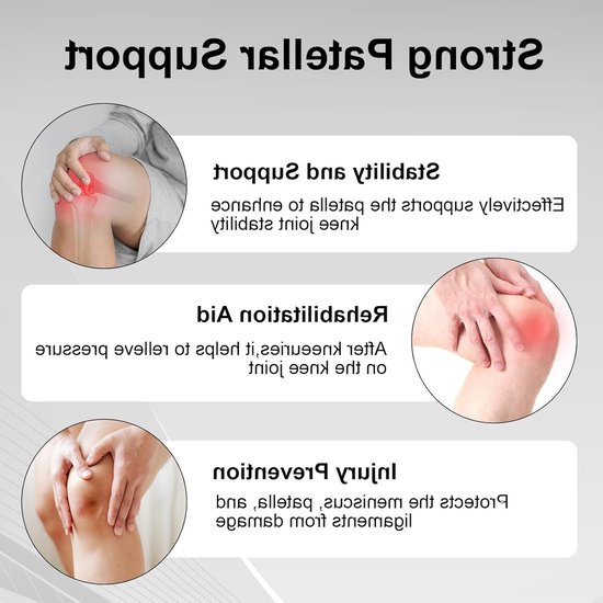 Set van 2 Verstelbare Kniebandages voor Mannen en Vrouwen met Antislip Strips en Vergrote Ring, Ideaal voor Hardlopers, Artrose en Knieblessures — afbeelding 3