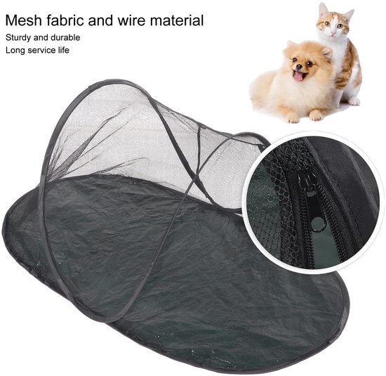 ONF3 - Huisdier Behuizing Tent - Ademend - Opvouwbaar - Zwart - Buiten Speeltent - Geschikt voor Katten en Kleine Honden van Merkloos — afbeelding 4