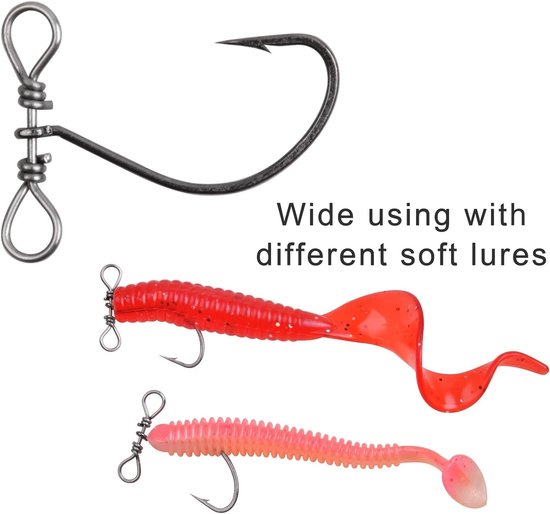 Allecto - Drop Shot Fishing Hooks - 50 Pcs - Inclusief Rig en Swivel - Geschikt voor Snoek en Karper - Perfect voor Meerval - Visgerei - Vissen — afbeelding 3
