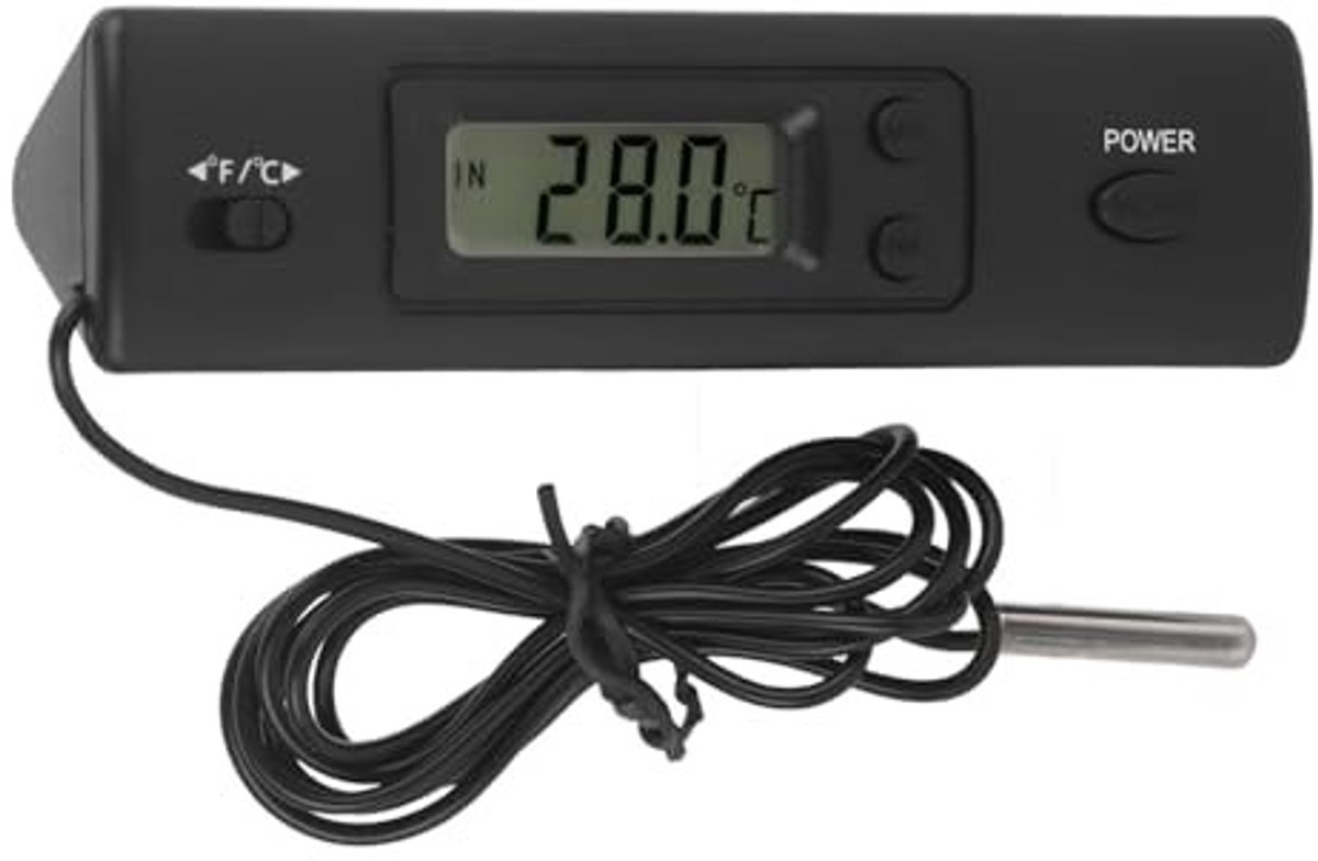 Allecto - Digitale LCD Temperatuurmeter - Koelkast thermometer - Handig voor binnen en buiten - Bedraad - Meet nauwkeurig - Geschikt voor vriezer e..
