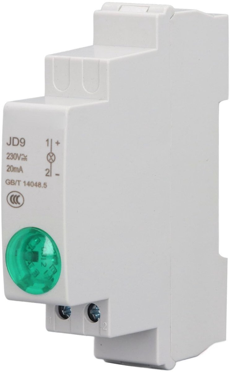 Allecto - DIN Rail Indicator Light - LED - Compact - Signaal Lamp - 230V AC/DC - Groen - Veiligheid - Verlichting