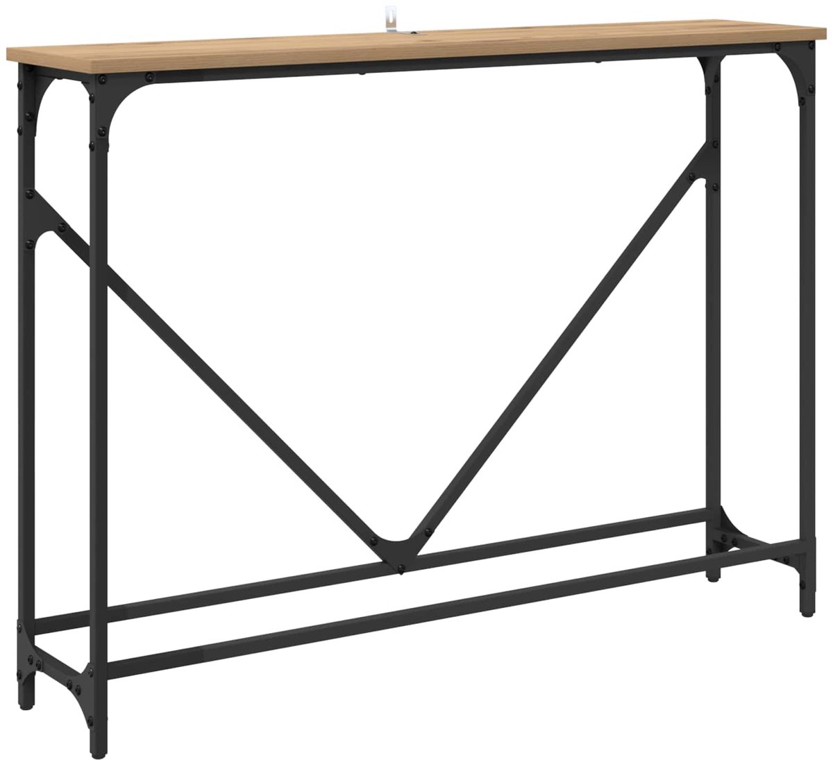 vidaXL Wandtafel - Artisan - Eiken - 102 - x - 23 - x - 75 - cm - Bewerkt - hout