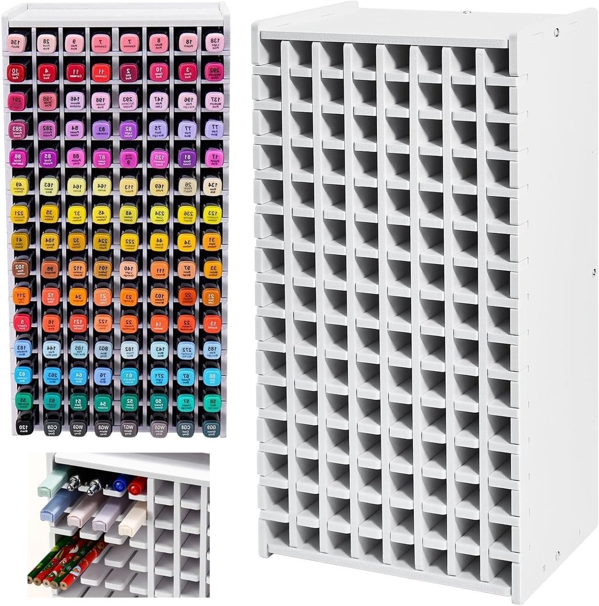 Pens organizer voor bureau - opbergdoos voor pennen, potloden, kleurpotloden en make-up - praktische tafel organizer voor thuis, kantoor en school