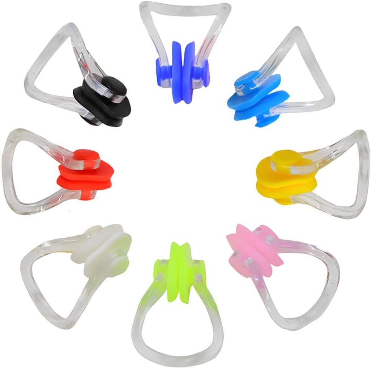 8 Stuks Neusknijpers voor Zwemmen - Siliconen Neusclips, Waterdichte Training Plug voor Kinderen en Volwassenen, Ideaal voor Beginners en Zwemtraining