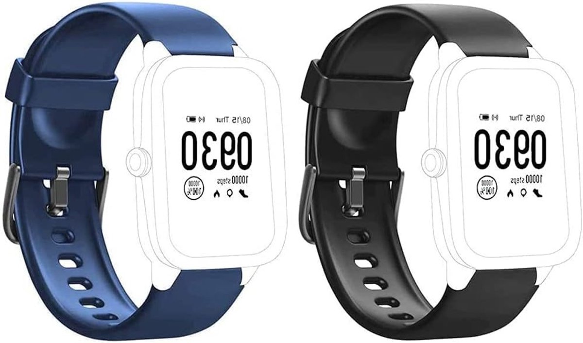 19 mm Vervangarmband voor Smartwatches, Geschikt voor Diverse Modellen, Zwart, Duurzaam en Comfortabel