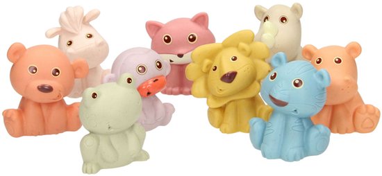 Lobbes badspeelgoed Baddieren Familie Pastel 9-delig veilig babybad. van Lobbes — afbeelding 3