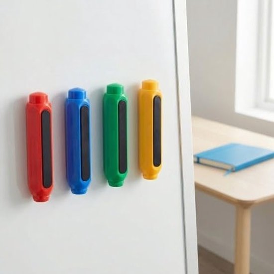 Magnetische Krijt Houders - Set van 4 Kleuren voor School, Kantoor en Thuisgebruik - Ideaal voor Krijtborden en Creatieve Projecten — afbeelding 4