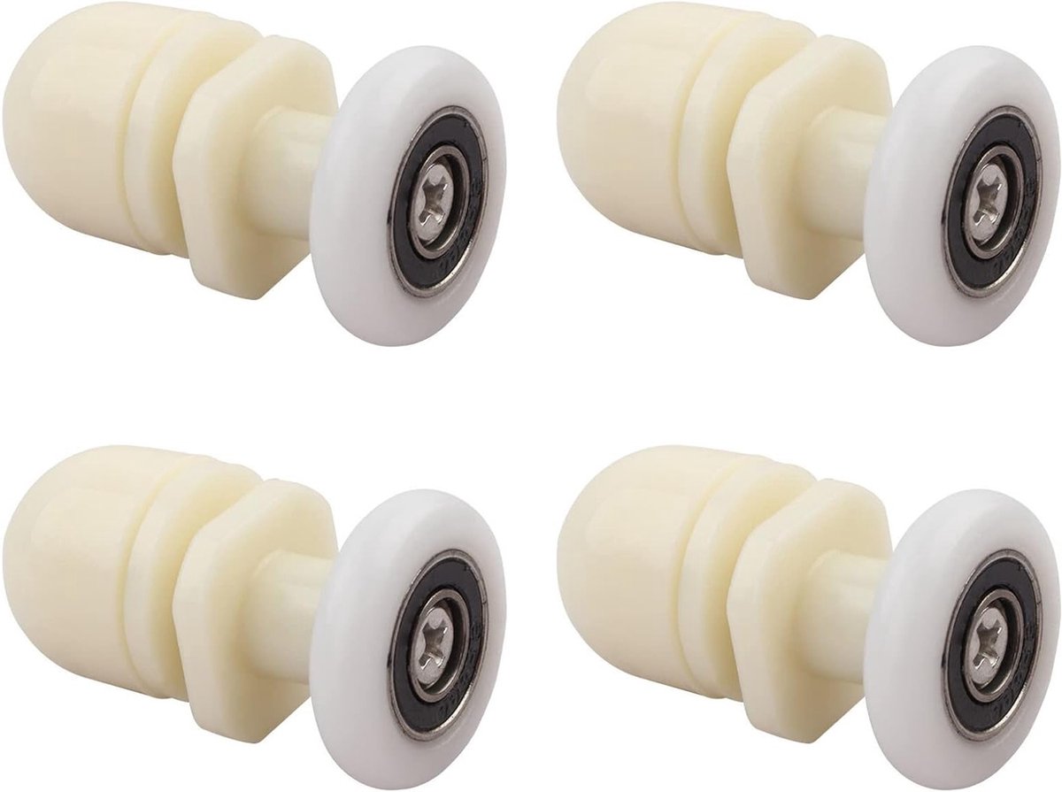 Vervangwielen voor Douchecabine, 4 Stuks, Glazen Deur Roller, Geschikt voor Schuifdeuren, Badkameraccessoires (25mm)
