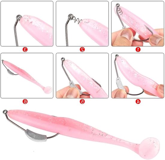25 Stuks Verzwaarde Swimbait Haken met Twist Lock, Jigkoppen voor Zoutwater Vissen, Geschikt voor Baars en Wormvisserij, Diverse Maten 1/0 tot 5/0 — afbeelding 4