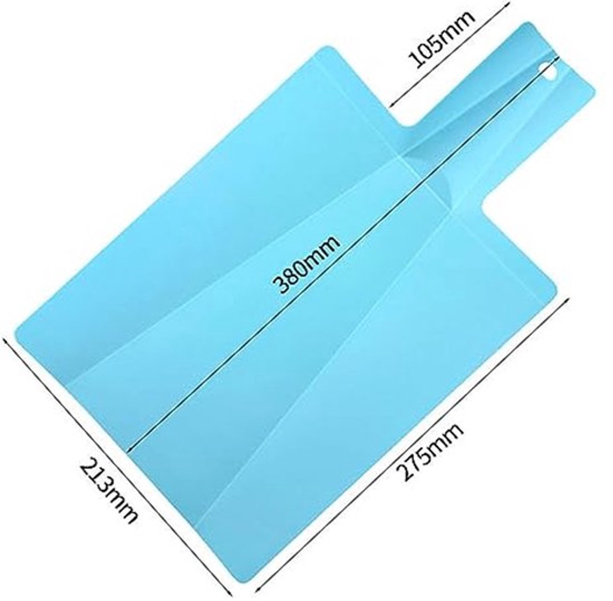 Snijplank, kunststof met handvat, opvouwbaar, antislipoppervlak, vaatwasserbestendig, 38 x 20,3 cm, set van 2, willekeurige kleur