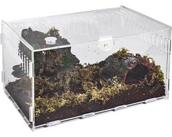 Terrarium voor Slakken - Transparant Acrylaat Terrarium voor Water Turtles - Spinnen - Hamsters - Heremietkrabben - Hagedissen - 20 × 12 × 12 cm