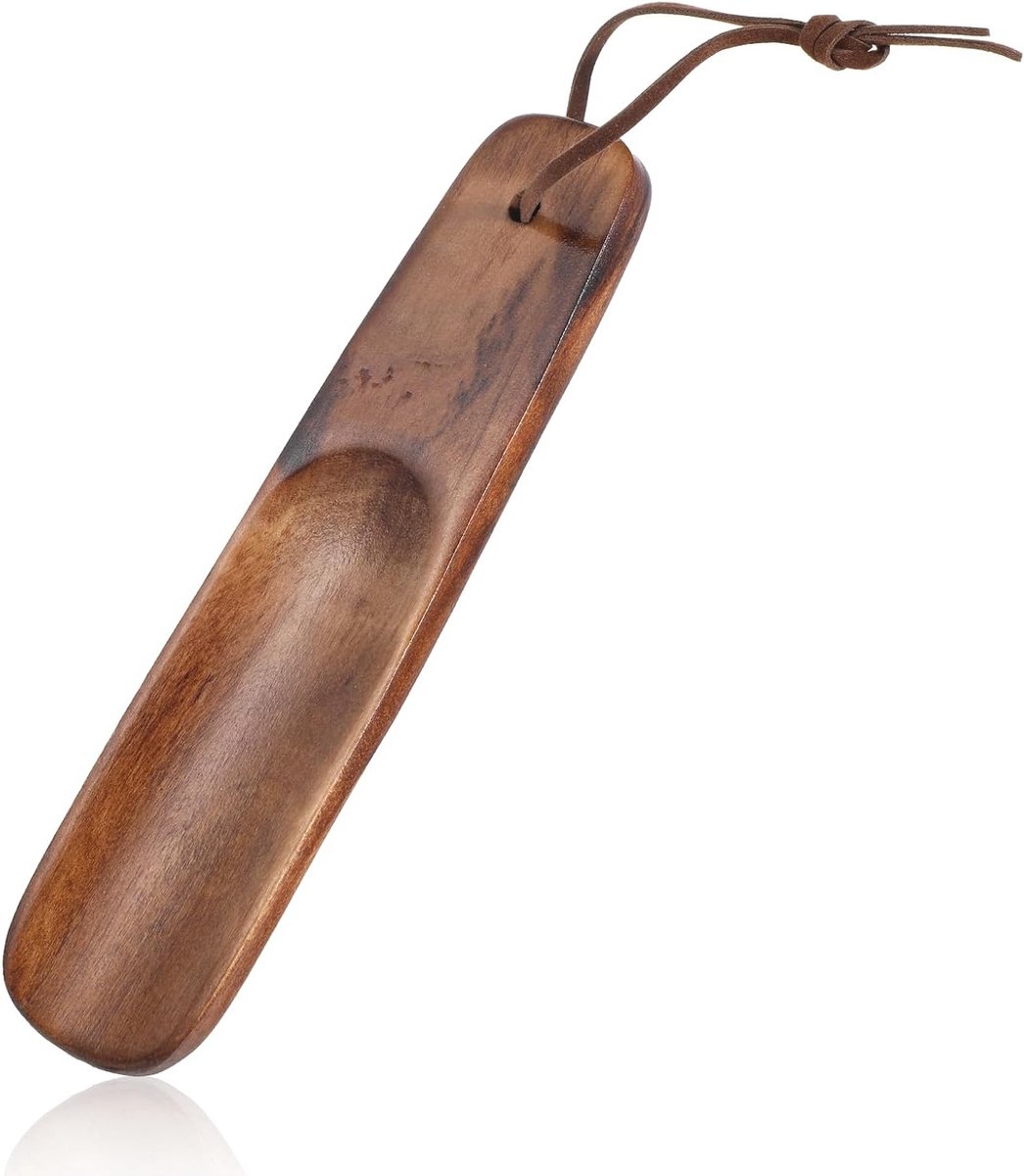 Houten Schoenlepel Klein - Schoenhulp met Hangtouw voor Mannen en Vrouwen - Ideaal voor Zwangerschap en Dagelijks Gebruik (15,5 cm)