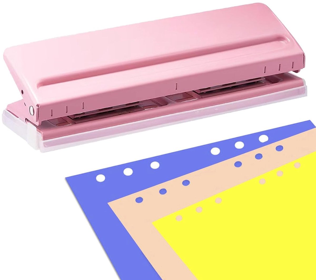 Verstelbare 6-Hole Punch voor Kantoor - 6 Vellen Capaciteit voor A3, A4, A5 en B3, B4, B5 Formaten