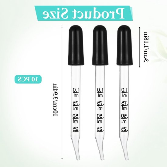 10 Stuks 0.5ml Glazen Pipet met Siliconen Dopper en Maatverdeling voor DIY Snoep Mallen en Keuken Gebruik — afbeelding 5