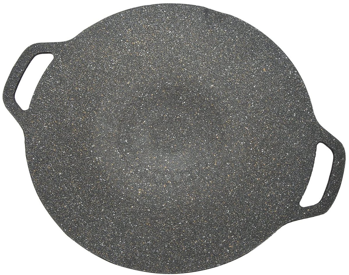 aladdien - Koreaanse Grillpan - Gietaluminium BBQ Pan - Dubbele Handvatten - Ribbelstructuur - Geschikt voor BBQ en Grill - Ø 30 cm
