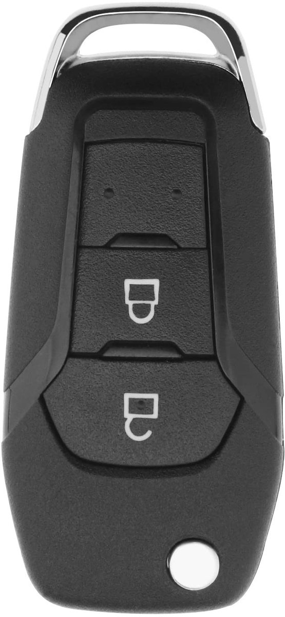 ONF3 - Afstandsbediening Sleutelbehuizing - Vervangende Flip Key Shell - Zwart - Compatibel met Ranger T6 2015-2019 - Met Ongesneden Blade - 2 K...