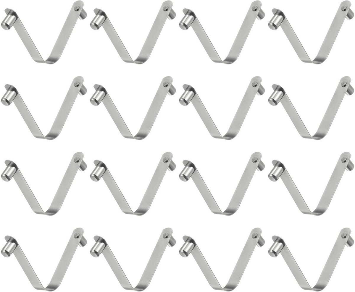 aladdien - Dubbele knop kajak peddel clips - Telescopische vergrendeling - 16 stuks - Corrosiebestendig - Voor tent en parasol - V-vormige buisclips