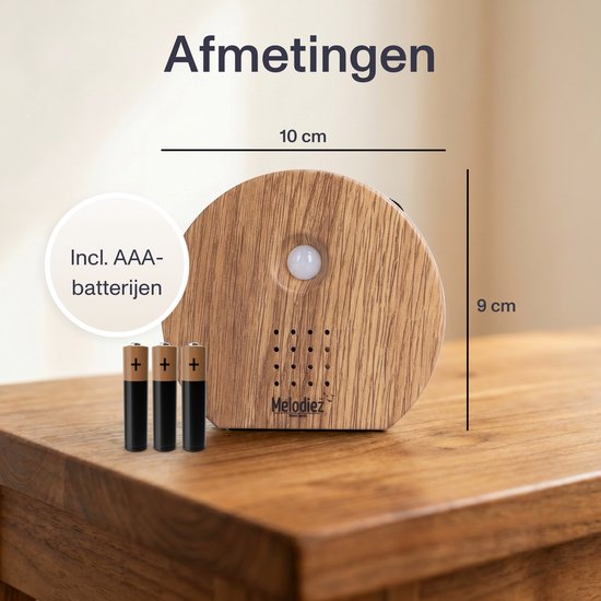 Melodiez Vogelhuisje Met Geluid - Box Incl. Batterijen en 5 Natuurlijke Vogel, Oceaan en Jungle geluiden - Vogelgeluiden Huisje Voor op Toilet - Vogelgeluiden Huisje met Sensor - Walnoot