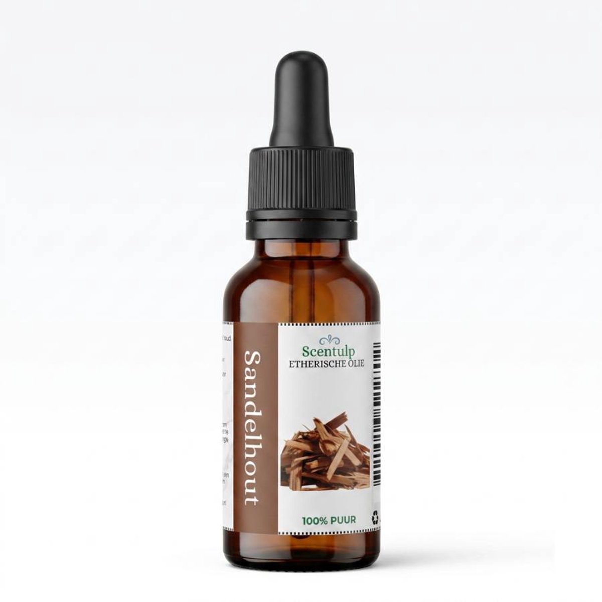Scentulp - Sandelhout Olie Etherische Olie 30 ml – Biologisch & Natuurzuiver – Santalum album – Warm, Houtachtig & Rustgevend