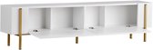 Skye Decor, Tv-standaard, Nexus - White, Gold, Gemelamineerde spaanplaat, Wit & Goud, 180 x 30 x 45 cm