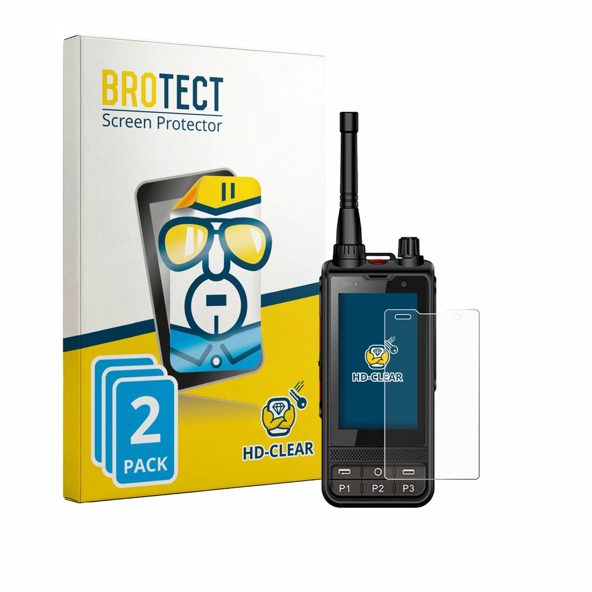 BROTECT - Screenprotector voor ANYSECU W6 Plus - Folie Beschermfolie transparant 2 Stuks