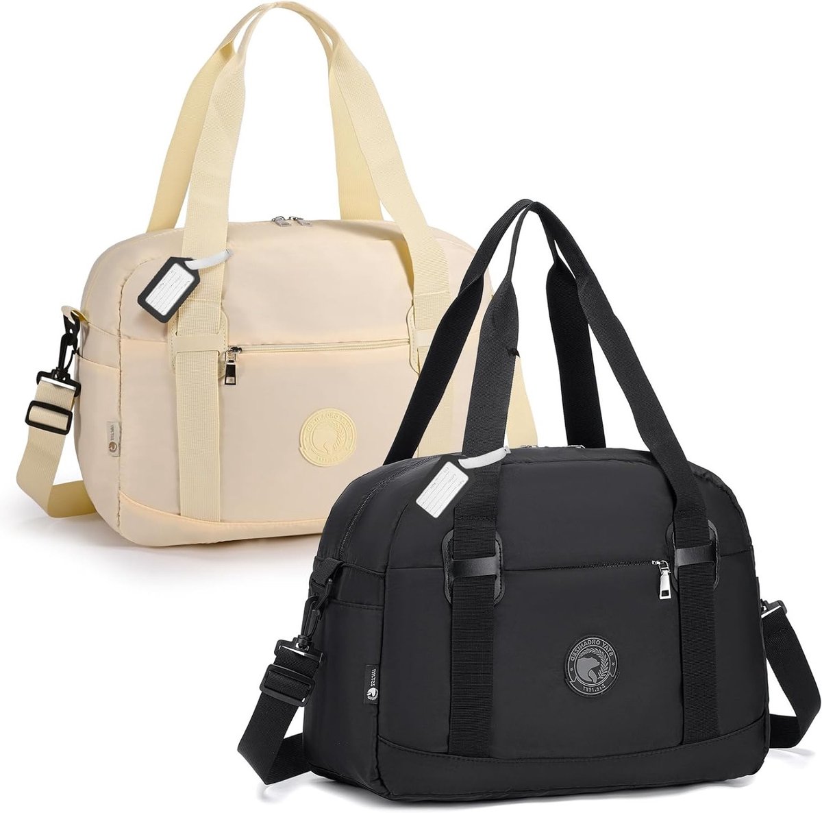 Reisbagage 40x30x20cm voor Wizzair en Transavia - Vouwbare Sporttas, Waterdichte Handbagage voor Weekendtrips, Beige