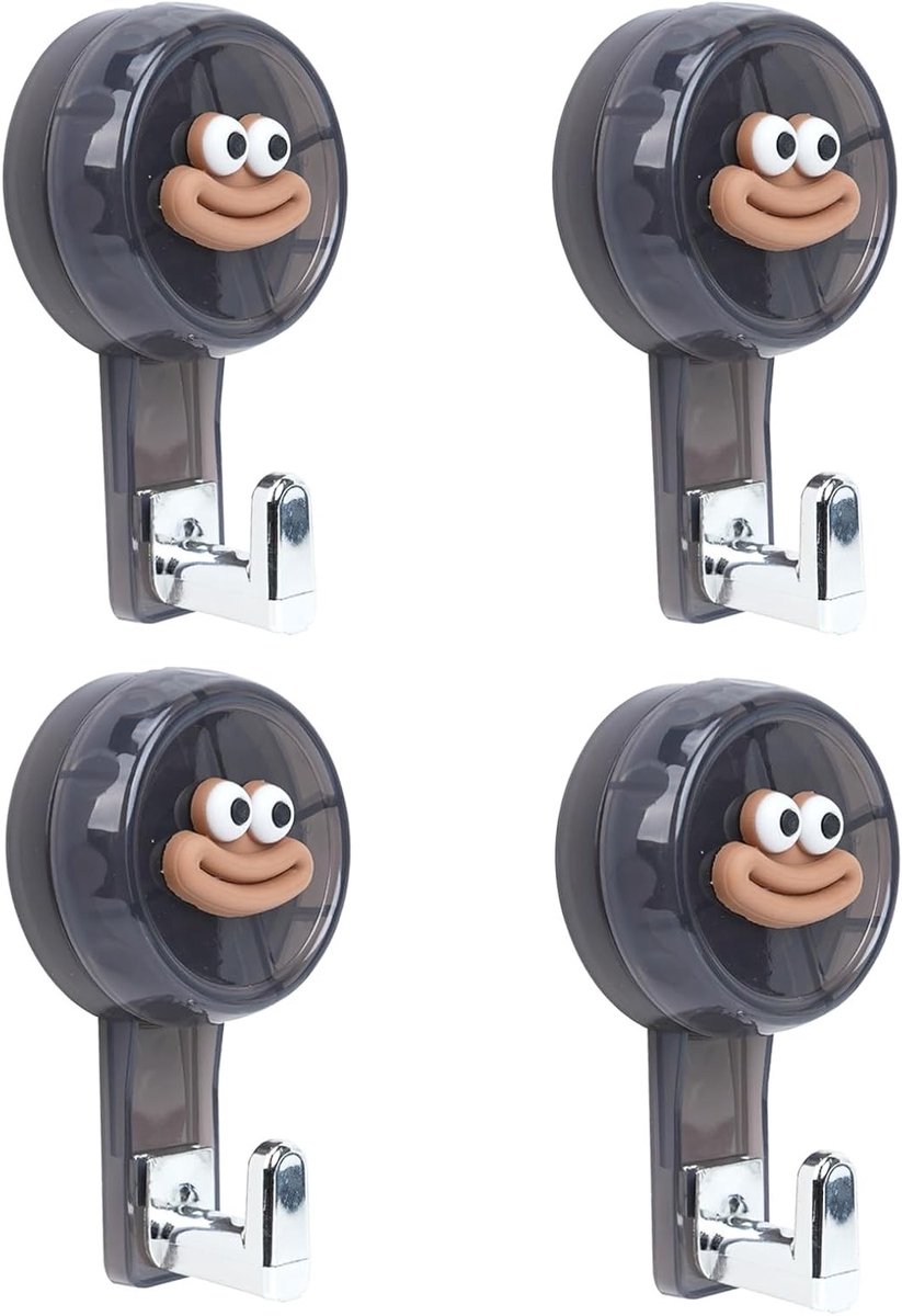 Set van 4 Zuignappen met Haken, Sterk en Herbruikbaar, Ideaal voor Badkamers, Tegels en Ramen, Tot 5 kg Draagvermogen