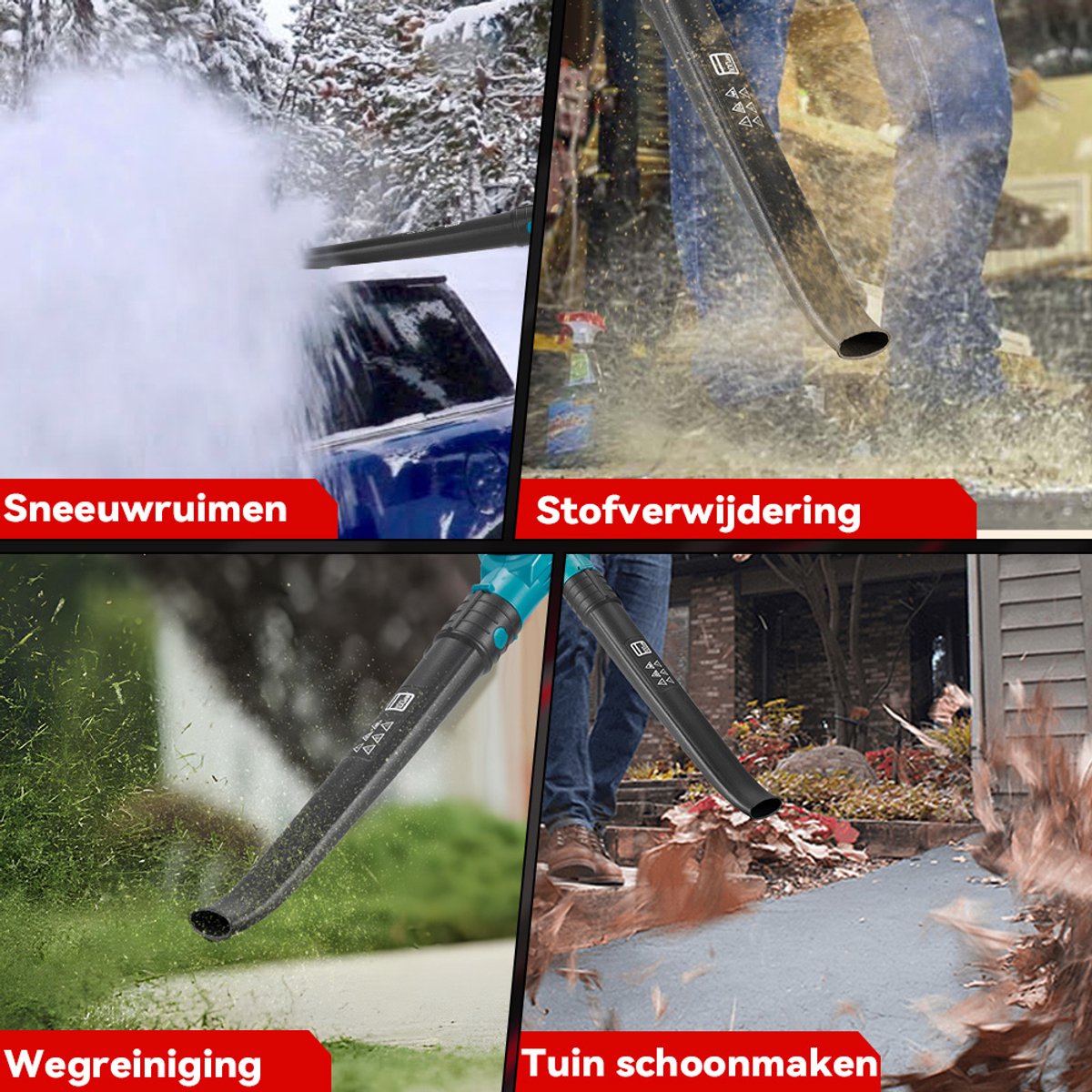 ONEVAN Accu Bladblazer 21V - 220 km/u - Elektrische bladblazer - Borstelloze - met 5 versnellingen en 2 x 3.0Ah accu's - voor tuin, bladeren, stof en sneeuw – foto 8