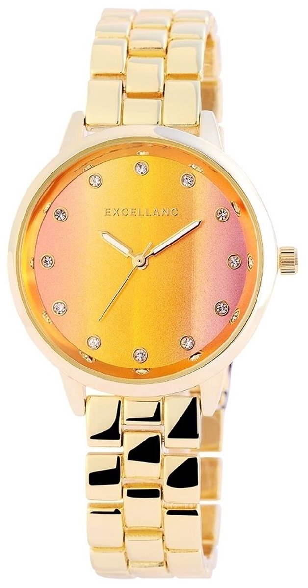 EXCELLANC Dameshorloge metaal Crystal-Besatz