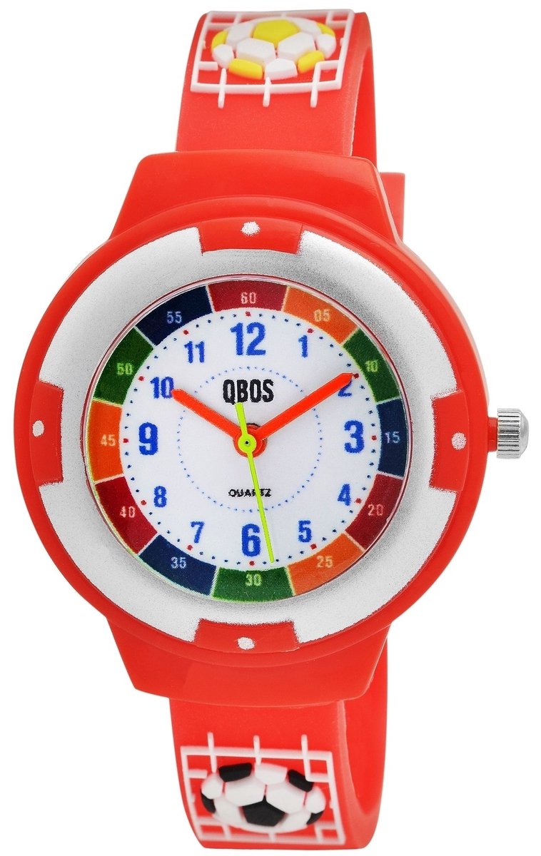 QBOS QBOS kinderhorloge Riley QBOS kinderhorloge met siliconen band, voetbal