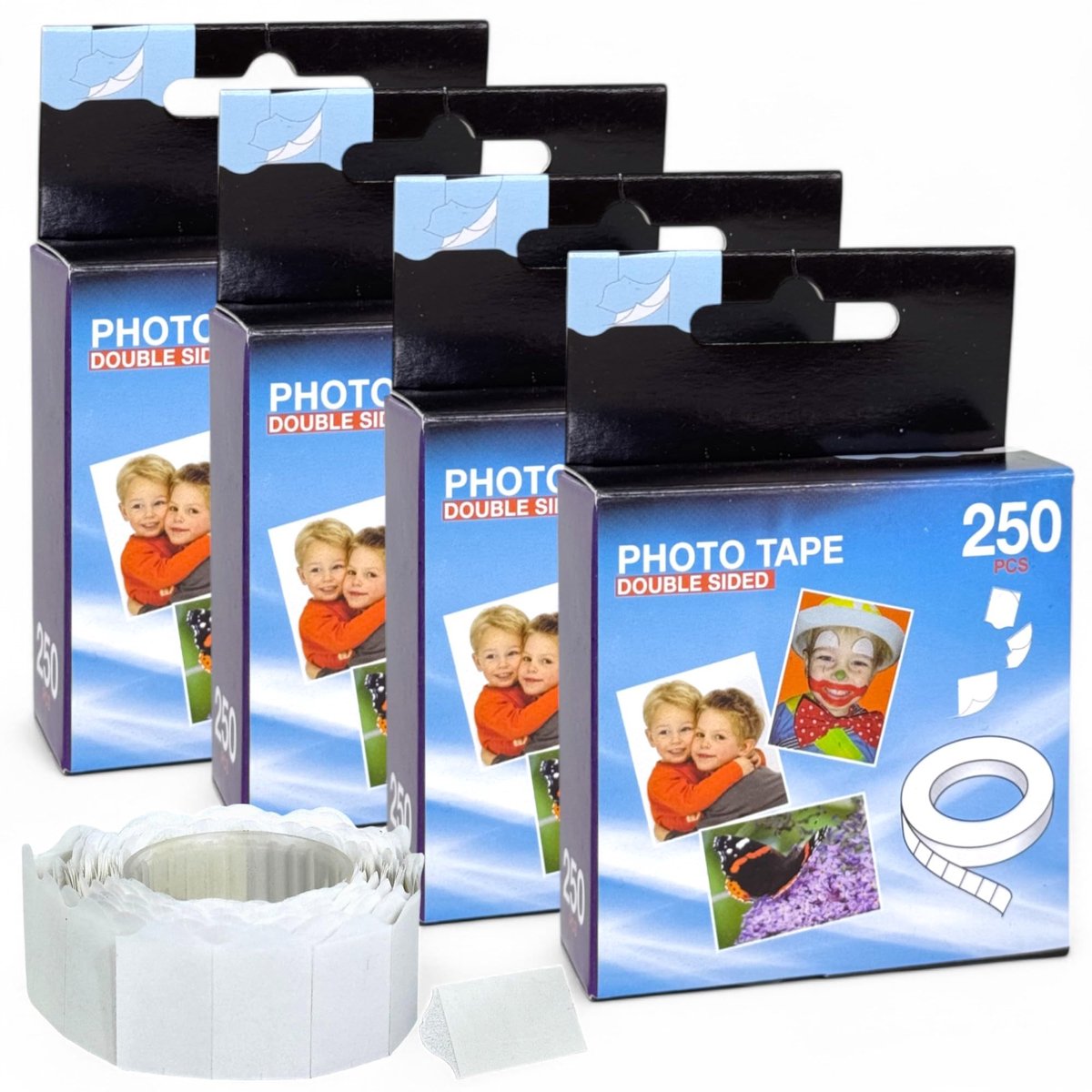 Dailygoods- Fotokleefpads 1000 Stuks - Dubbelzijdig - Zuurvrij - Archiveringsbestendig - Zelfklevend - Aftreklus met Dispenser - Plakpads