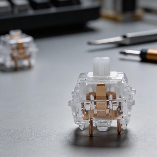 Schakelaars Mechanisch Toetsenbord - Tactiele Keyswitches - Typen en Gamen - Verbeterde Stabiliteit - 70 Stuks - Wit — afbeelding 2