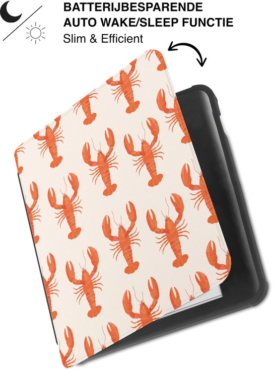 Lunso Geschikt voor Kobo Libra Colour hoesje (7 inch) - Vegan Saffiano Leren Sleep Cover - Catch of the Day van Merkloos — afbeelding 2