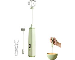 Elektrische melkopschuimer | Krachtige draagbare handmixer met 3 snelheden – Draagbare melkopschuimer geschikt voor in de keuken, geschikt voor lattes, eiwitten, room en cacaodrankjes