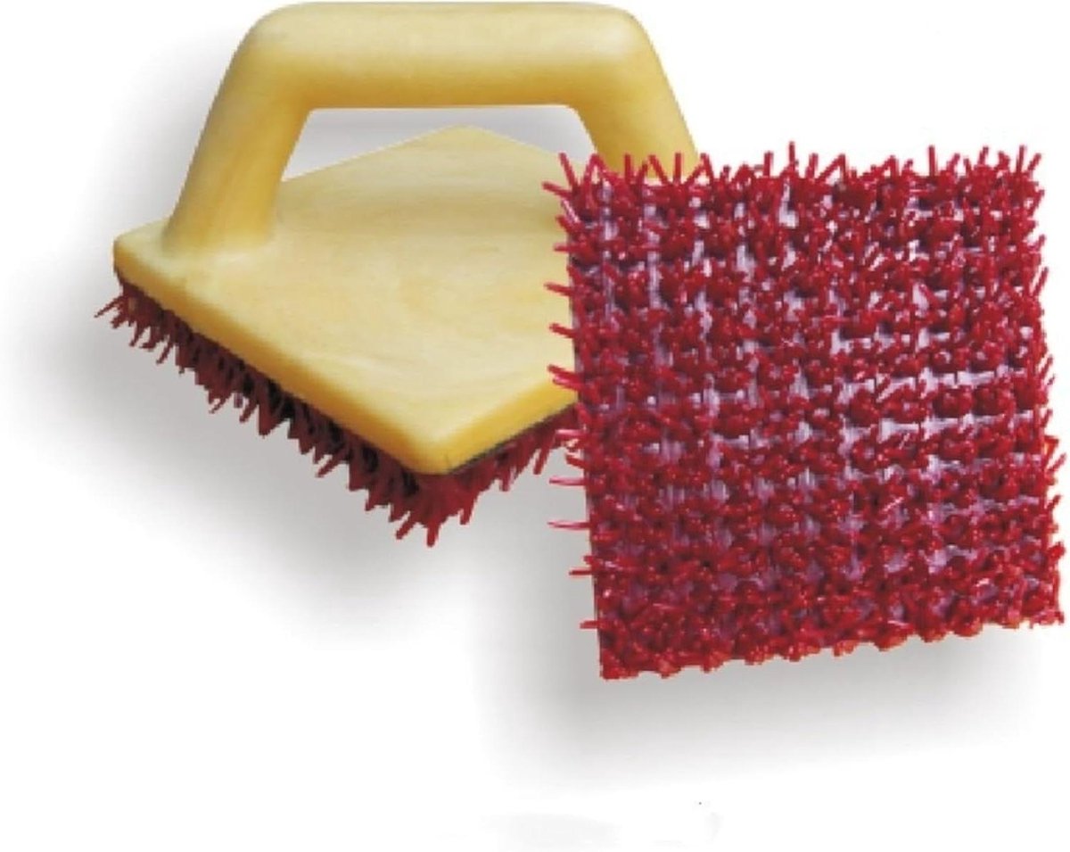 Textuur Borstel - Stippel Borstel Schilderen - Muur Textuur Creëren - Comfortabele Antislip Grip - 14 x 14 Inch - Rood