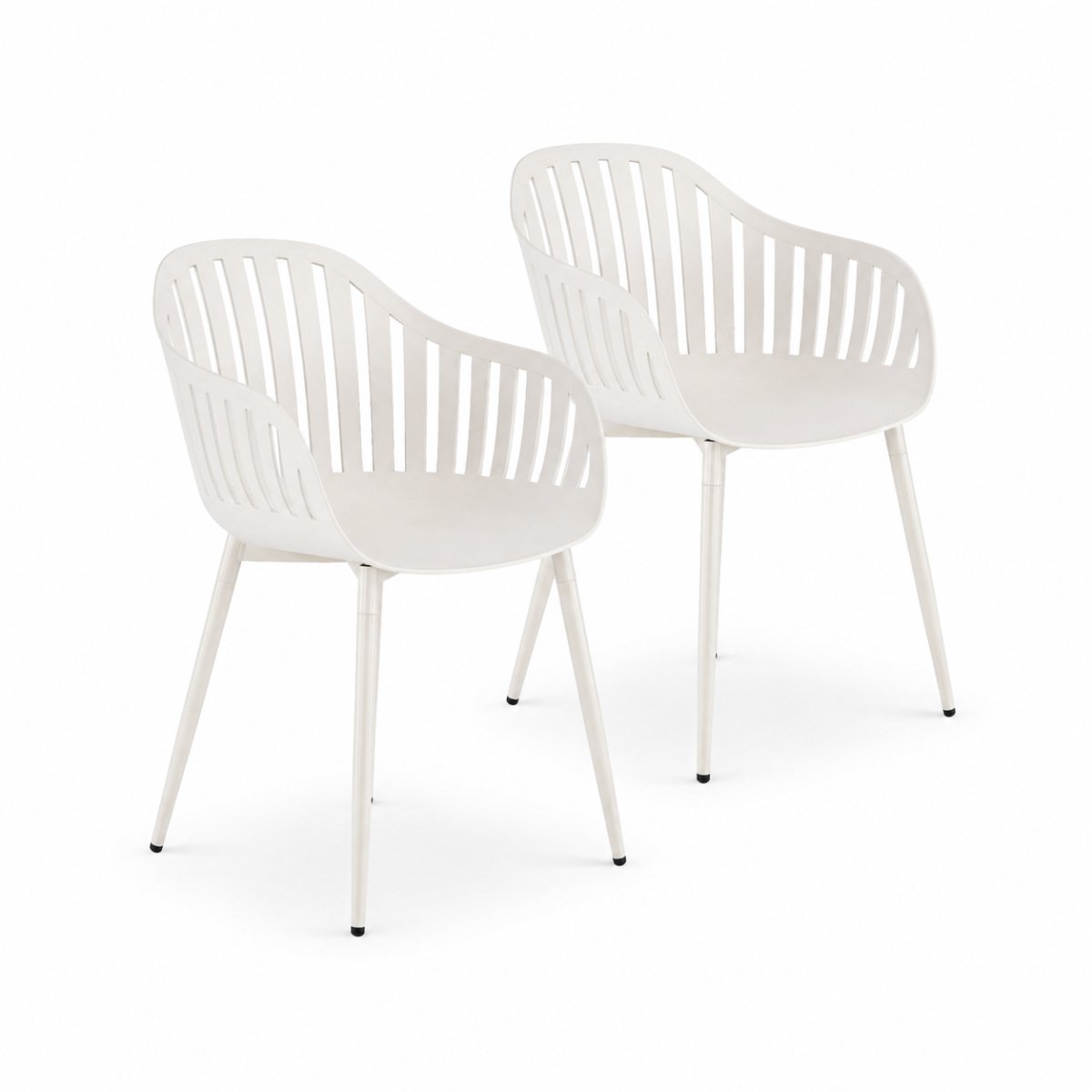 DS4U® - Harry tuinstoel - Set van 2 - Ivoor - Kunststof - Kuipstoel