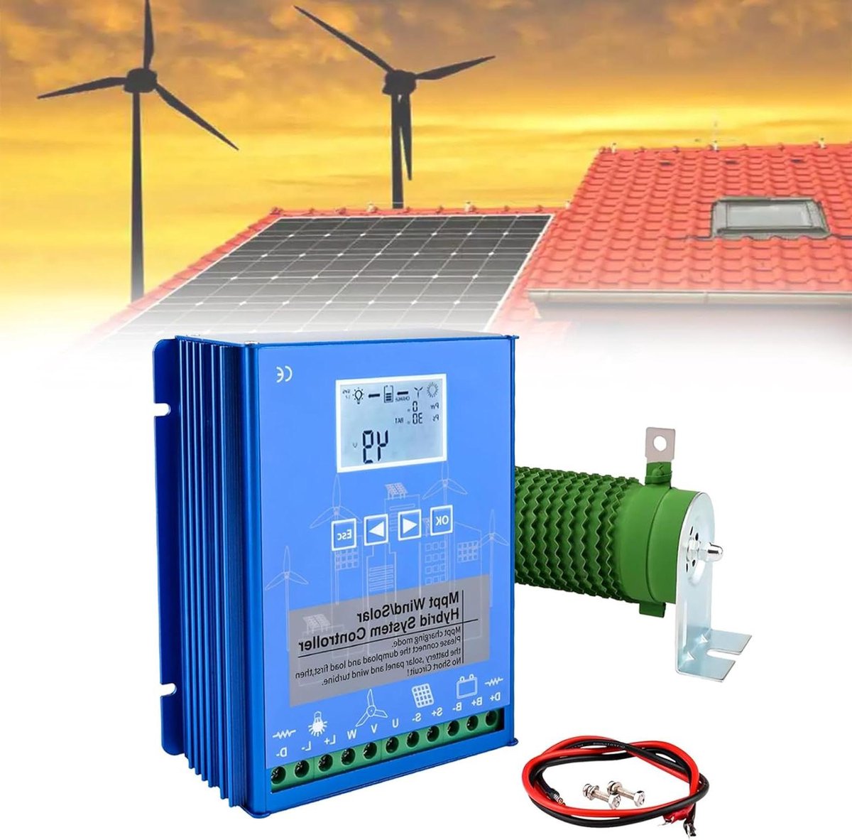 Hybride Laadregelaar - Wind Zonne Energie - Duurzame Energie - MPPT Technologie - 12000W 18000W - Zilver