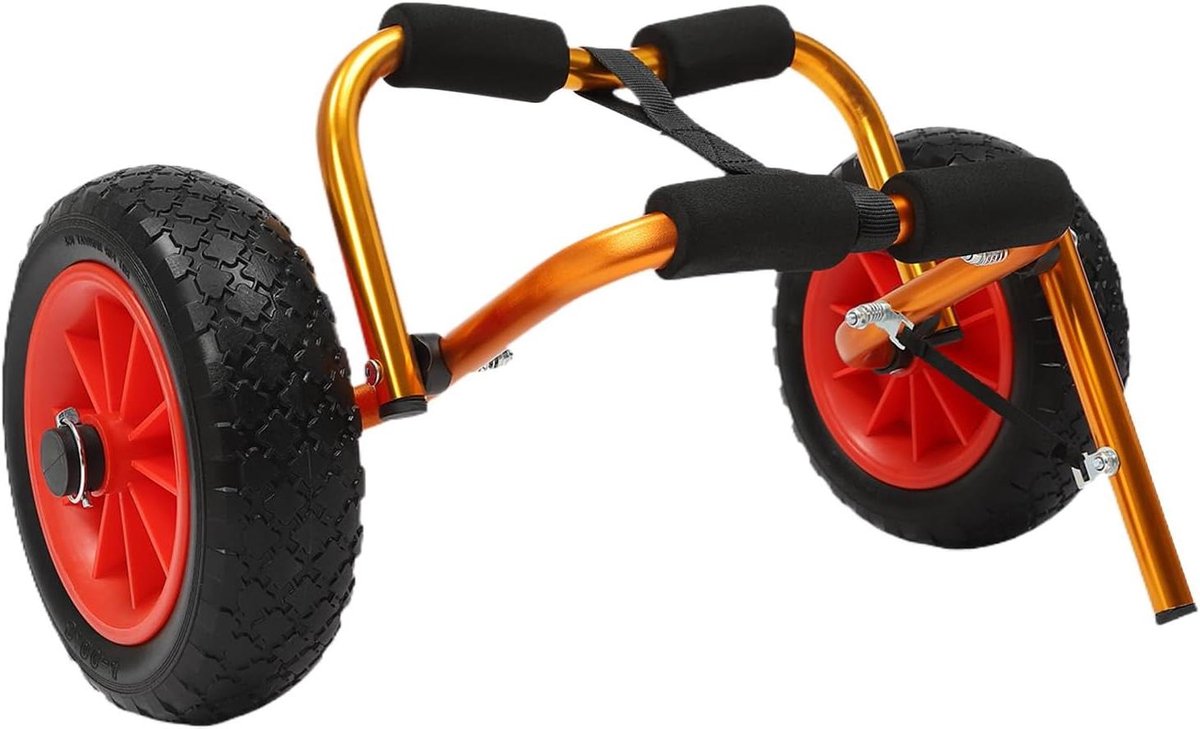 Kajakwagen Opvouwbaar - Boot Transportkar - Watersport Transport - Aluminium Legering - 30 kg Capaciteit - Zwart Goud