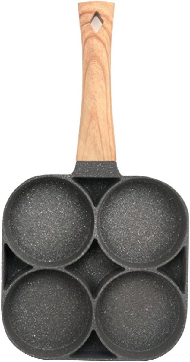 Eierkoekenpan 4 Kopjes Gebakken Eierpan Ontbijt Maken Antiaanbaklaag 18.7 cm Matzwart