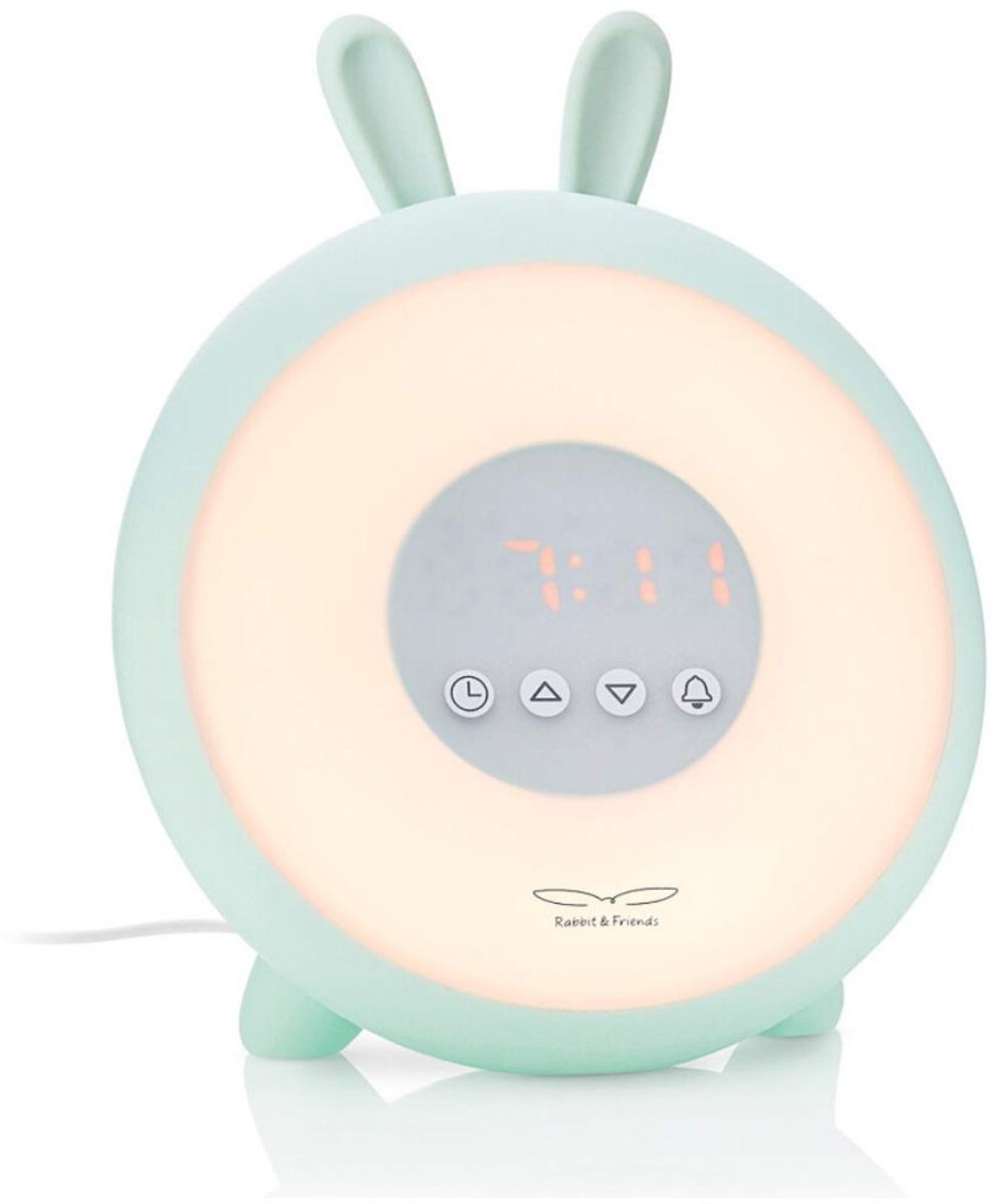 Rabbit & Friends Wake-up Light Kinderwekker met Nachtlamp – Konijn – Groen – Zonsopgang & Zonsondergang – Snooze – 8 Kleuren LED