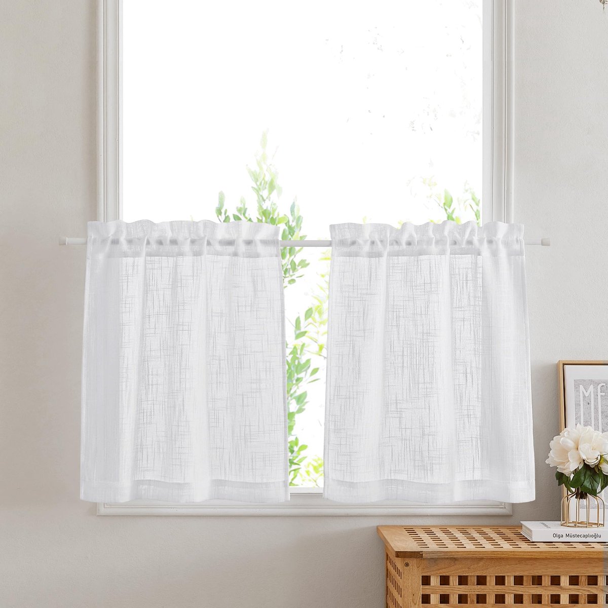 Dailygoods- Deurgordijnen 60x150cm - Linnen - Ademend - Gefilterd Licht - 2 Stuks - Roedezak - Gordijnen