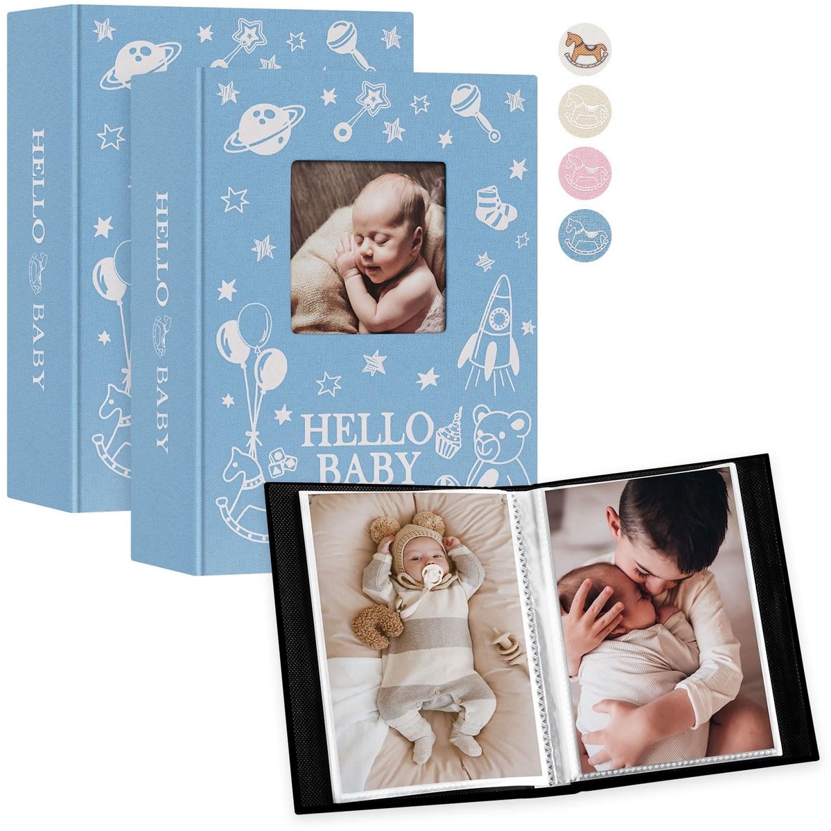 MTTproducts- Fotoalbum Baby - Linnen Omslag - 10x15 cm - 100 Pagina's - Waterdicht - Draagbaar - Herinneringsboek - Babyfotoalbum