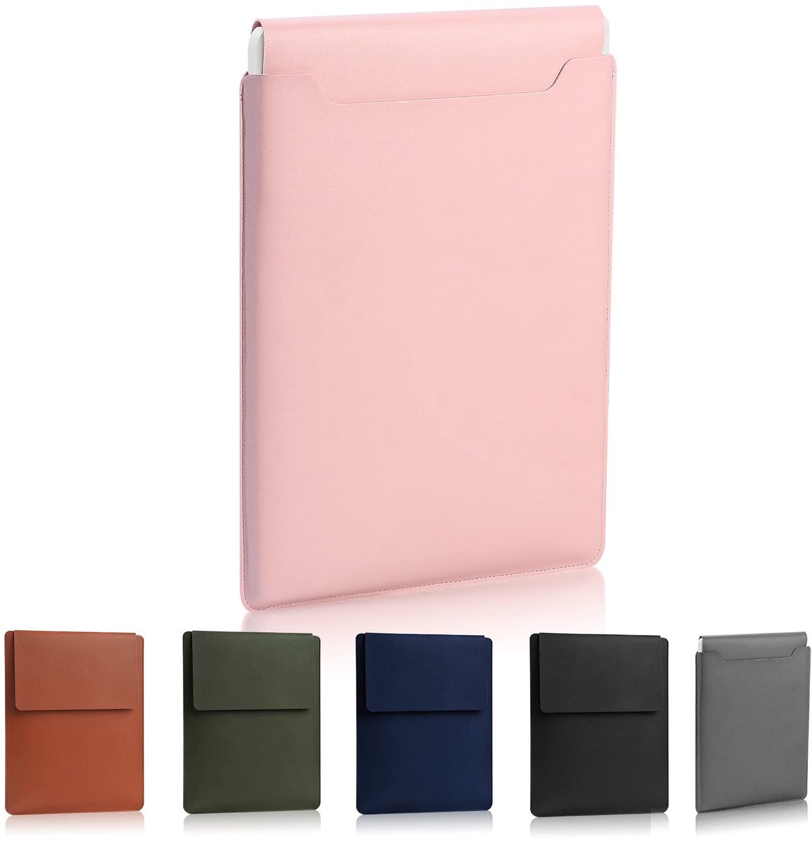 NTH products- Laptophoes 13,3/14 inch - Gewatteerde Laptoptas - Draagbaar - Waterdicht PU - Lichtroze - Zachte Voering